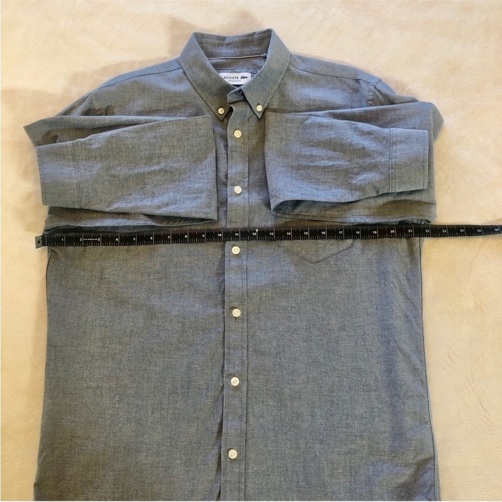 Lacoste. Buttoned Collar Long Sleeve Cotton Shirt. Chambray. US Medium FR 40. - Picture 2 of 4